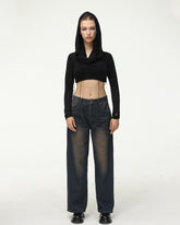 Oversize-Jeans mit verblasstem Dirigible-Aufdruck
